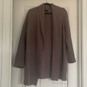 360Cashmere mocha self belt tire front open cardigan M